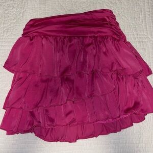 DO+BE Vibrant Fuchsia Mini Ruffle Skirt